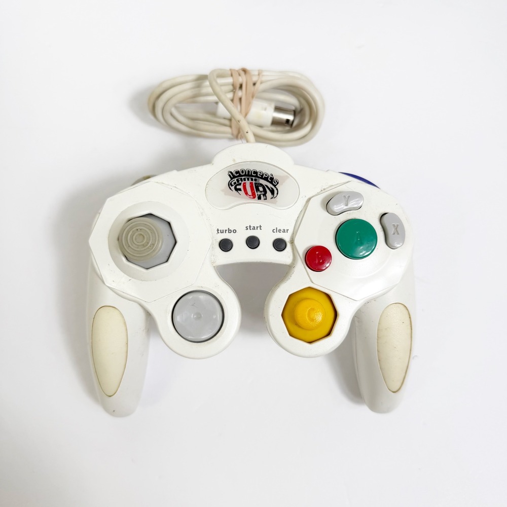 iConcepts Game Fury GameCube Controller Unisex OS White Wired Turbo Button